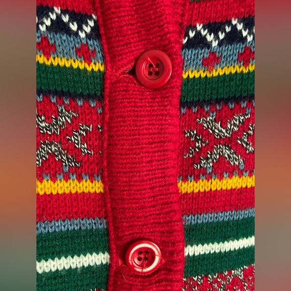 Vintage GINO PARIS Colorful Multicolor Cardigan Sweater made in France Sz Large - Picture 5 of 12